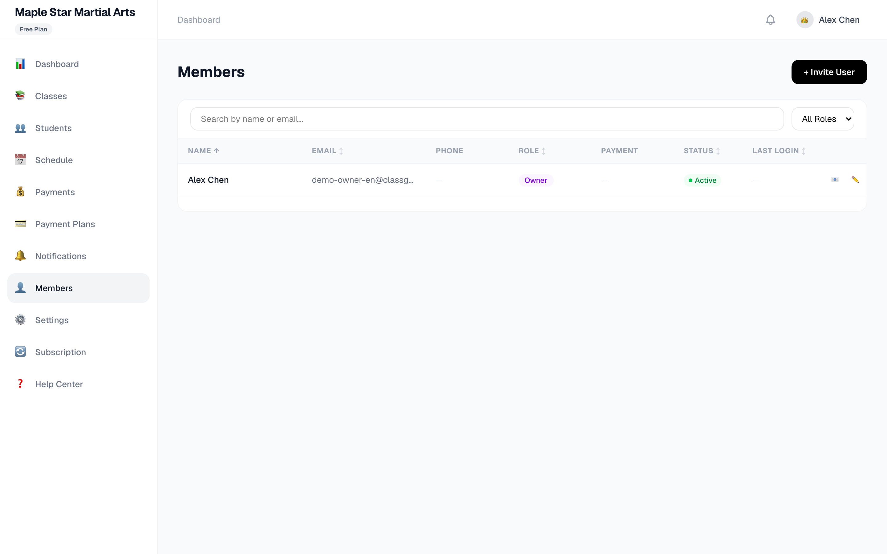 Members page